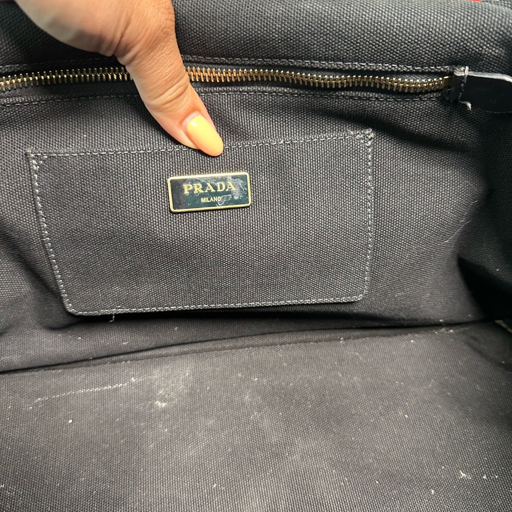 SOLD ❌❌❌Prada Crystal Studded Canapa Tote Bag - Picture 11 of 13